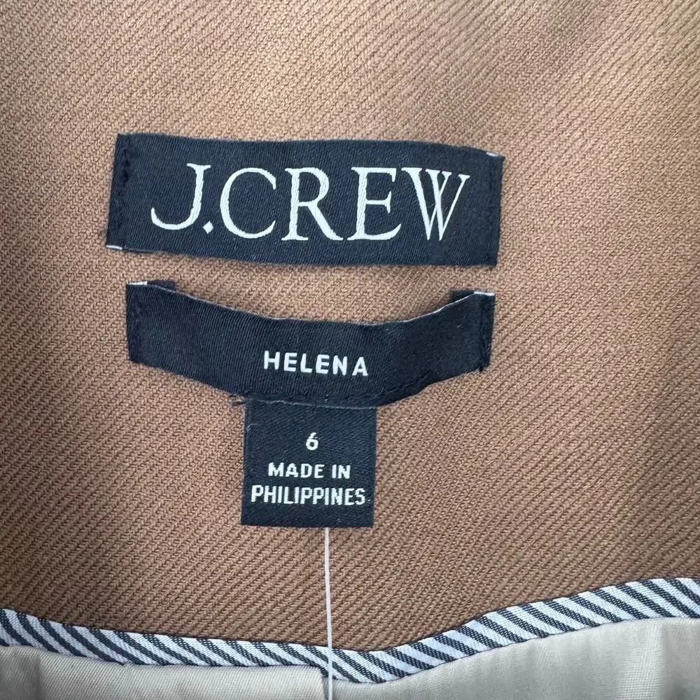 J. Crew Women's Helena Blazer in Wool-Blend Flannel Camel Brown Size 6 NWT